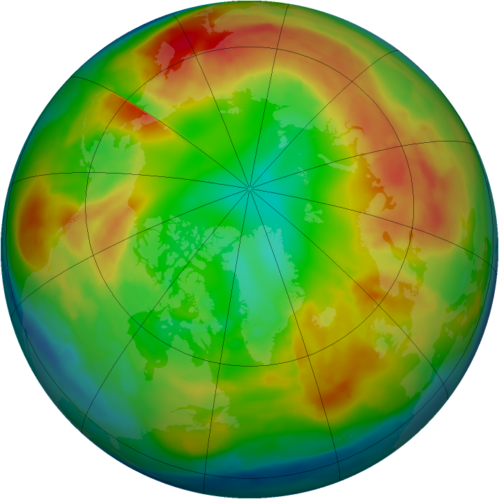 Arctic ozone map for 15 February 2011